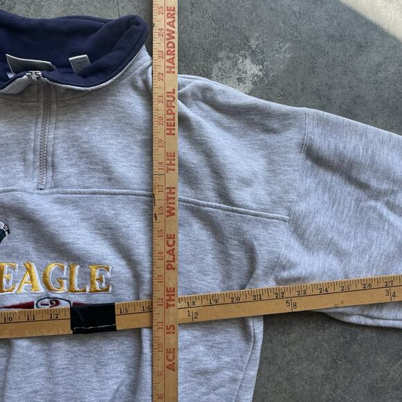 Vintage Embroidered Golf Quarter zip Men’s Medium Pullover Eagle Sweatshirt - Picture 8 of 8